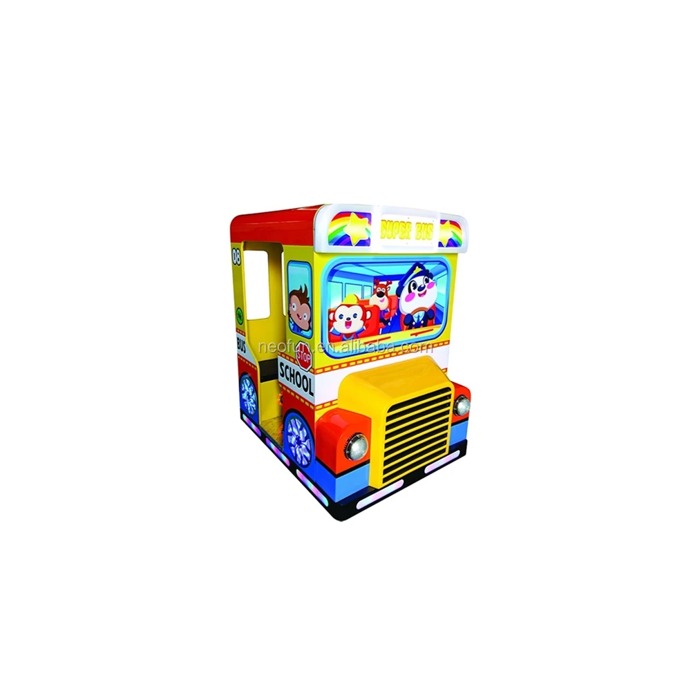 Kiddie School Bus Yellow Coin Operated Arcade Game Machine Amusement Ride Kids Ride on Car Kiddy Game Machine in Park for Sales