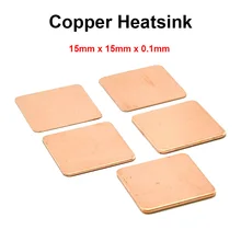 10pcs/lot 15x15x0.1mm DIY Copper Shim Heatsink thermal Pad Cooling for Laptop BGA CPU VGA Chip RAM IC Cooler Heat sink