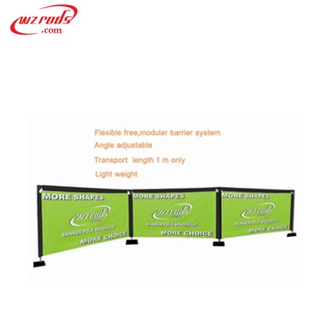 Weihai Wisezone Factory Direct Outdoor Free Standing Cafe Barrier Modular 200cm Custom Logo Rectangle Pavement Sign Banner