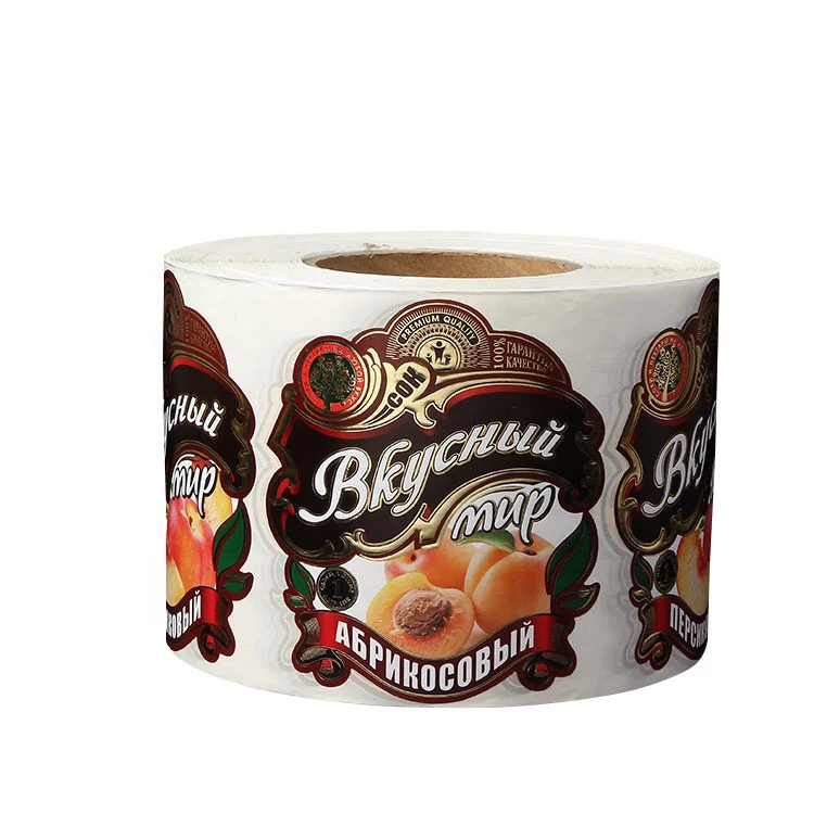 Printing Custom Roll Packaging Private Logo Label Food Jar Bottle Cap Seal Sticker