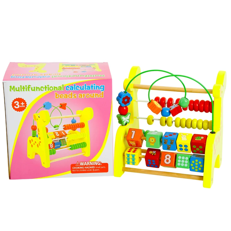 Детские игрушки новый стиль Обучающие деревянные игрушки олень стиль Абакус с круглыми бусинами игрушки