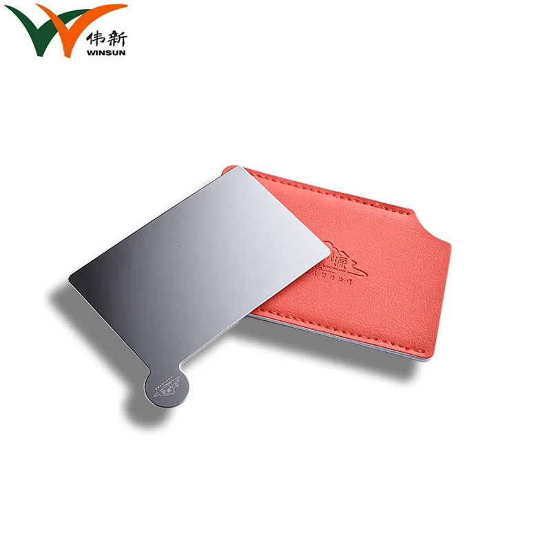 Unbreakable Stainless Steel Small Rectangle Compact Pocket Tiny Wallet Mirror for Purse Handbag