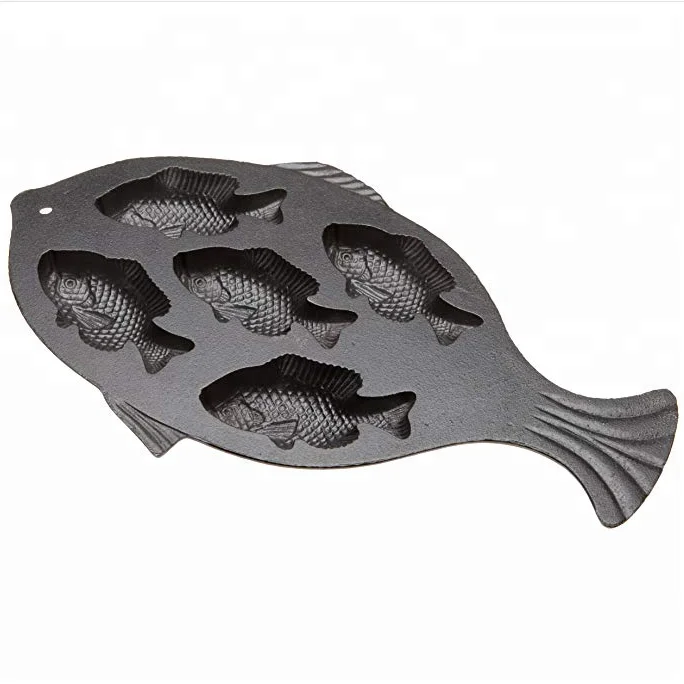 cast iron fish shape baking pan/pancake