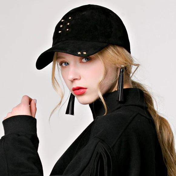 韩国天鹅绒尖顶 6 面板棒球帽帽子