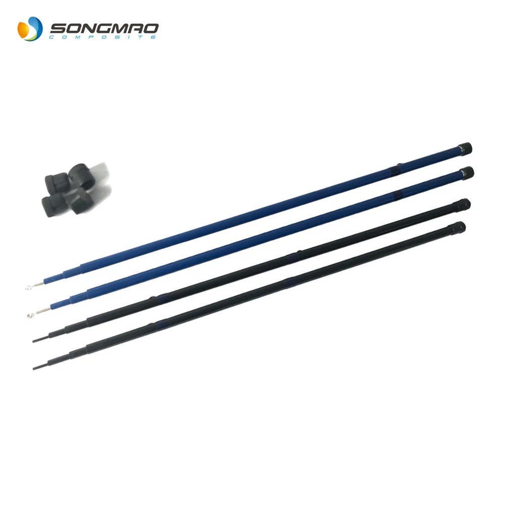 China Manufacture 15m 18m 20m Telescopic Fiberglass Flag Pole Mast With Metal Base