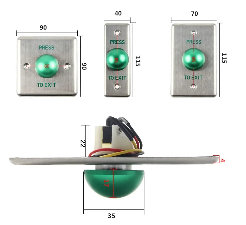 Access Control Push Button Switch