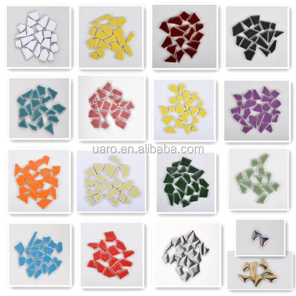 Clear bright tempered crushed glass mosaic tile