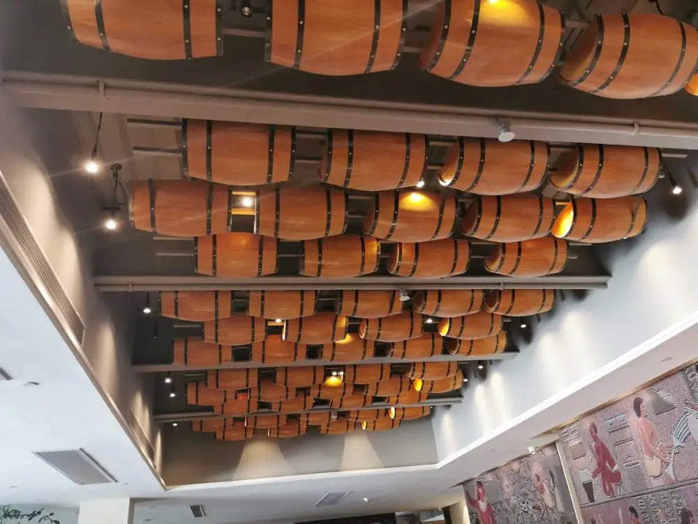 Multiple Sizes Pine Wood Barrel Iron and Oak Material Wine Barrel for Decoration and Packing