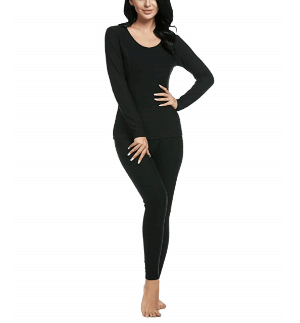 
Женский базовый слой из 100% мериносовой шерсти с круглым вырезом 