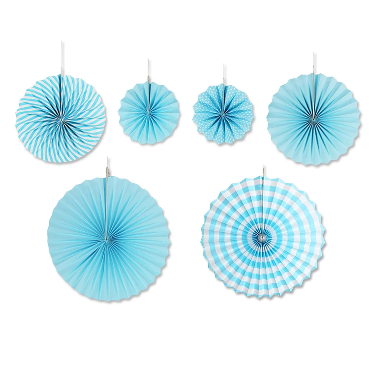 Paquete De 6 Unidades De Abanicos De Papel Azul Para Manualidades,Flores  Para Fiesta De Boda,Decoración De Baby Shower - Buy Pegatinas De Papel Azul,Papel  Azul Product on Alibaba.com