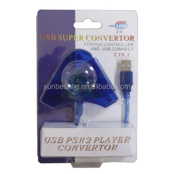 dual ps2 to pc usb controller adapter converter(color package)