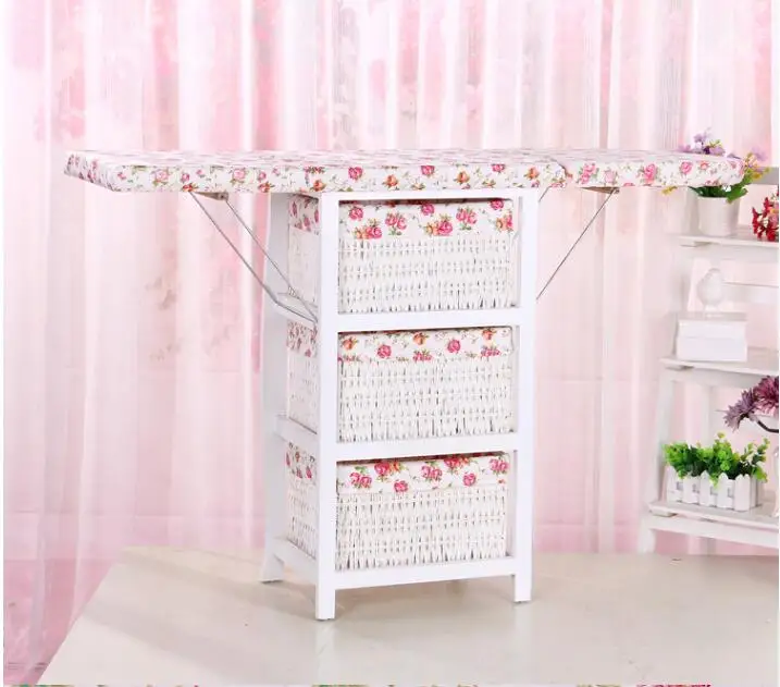 Adjustable Wooden Mounted Cabinet with Folding Ironing Board