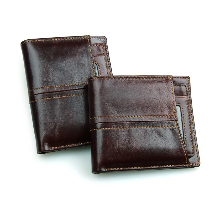 Portafoglio Uomo In Vera Pelle Travelambo Con Protezione RFID - Bifold Classico Con 2 Finestre (nero)