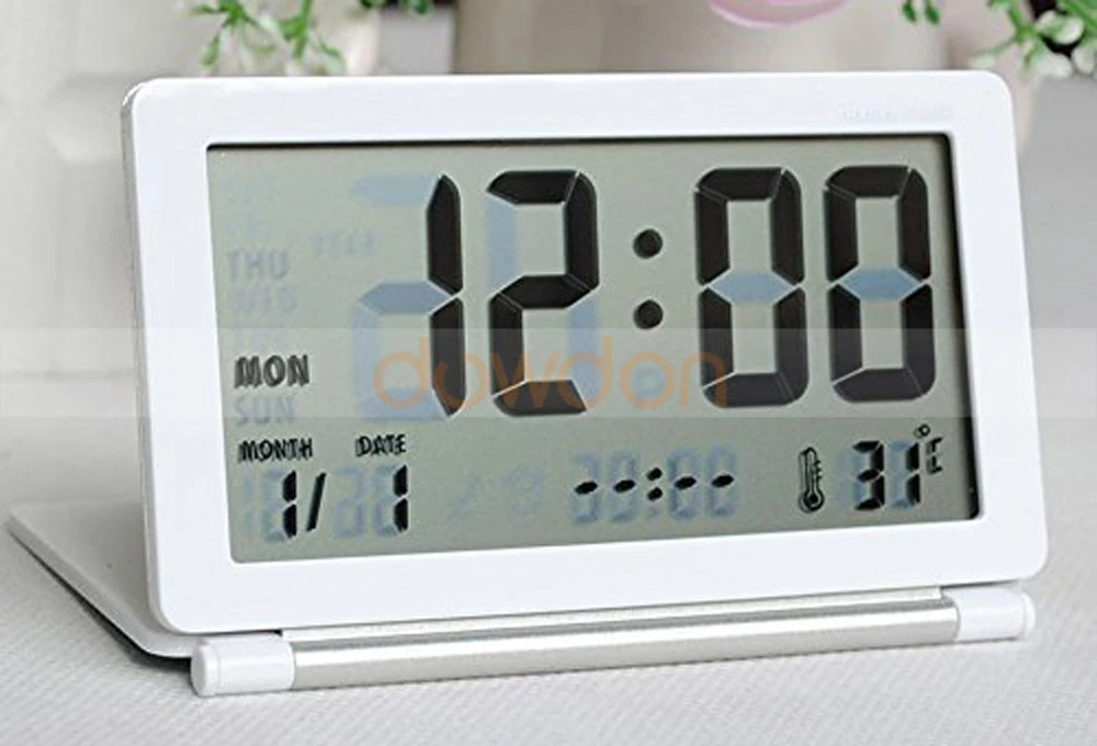 Сверхтонкий Цифровой Карманный складной многофункциональный Настольный будильник с отображением даты и