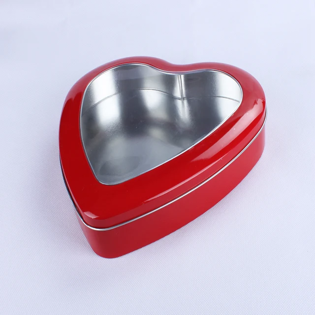 heart shaped tins with clear lids