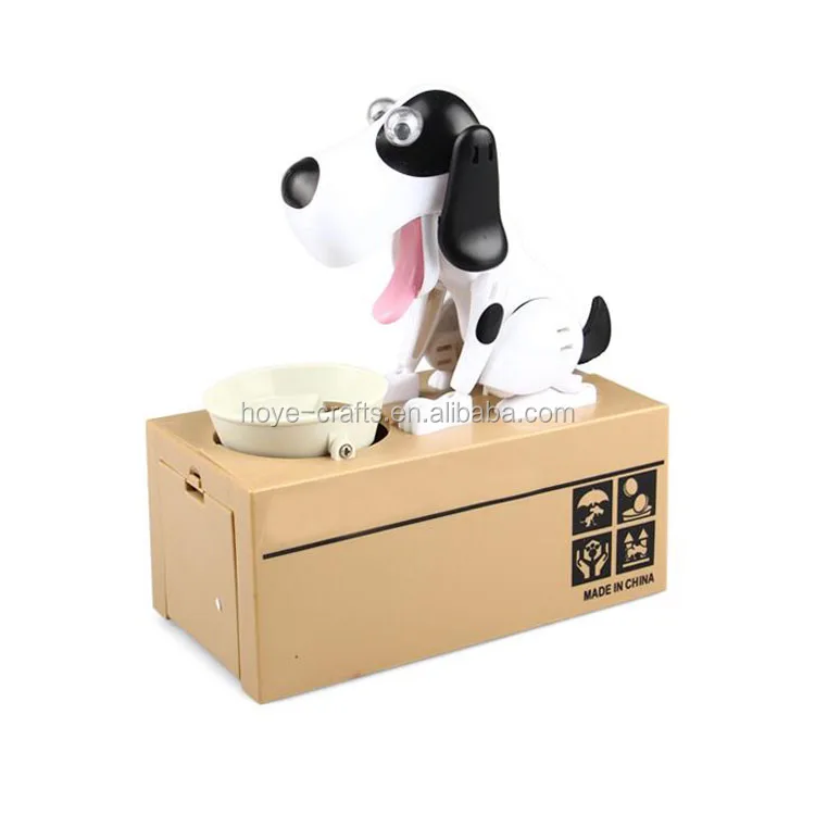 Cute Saving Box Plastic Coin Munching Toy Money Box Dog Piggy Bank