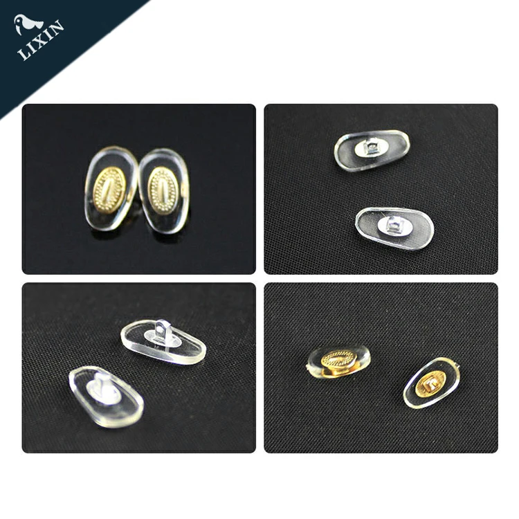 Bridge Silicon Nose Pad Spectacle Glasses Spare Parts Eyeglass Accessories Nose Pad Soft Metal Insert Screw Lock Nose Pad