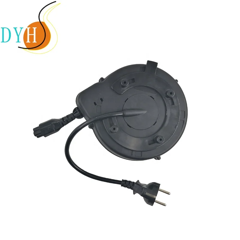 Small 5M AC Power Extension Cord with Roll-up Automatic Cable Reel Convenient Rewinder for Power & Extension Cords