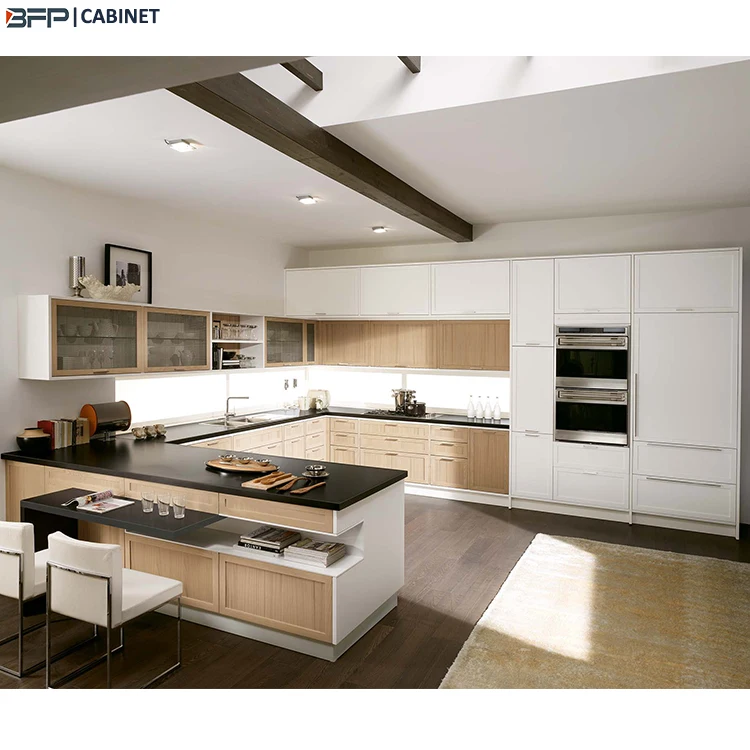 Factory Price Customized Pvc White Local Kitchen Island Cabinets