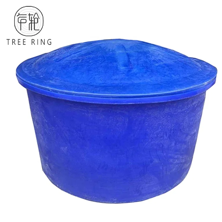 1000Liter Roto-Molded Durable Food Grade Blue Color Plastic Shrimp Fish Farm Tank for