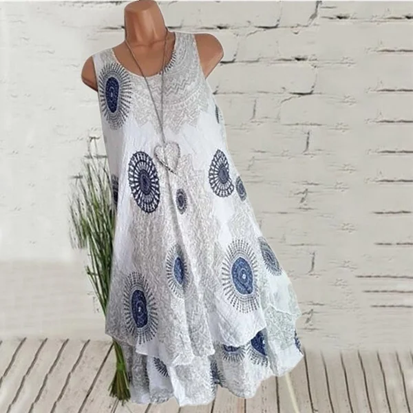 Buy Summer Round Neck Dress,Sleeveless 