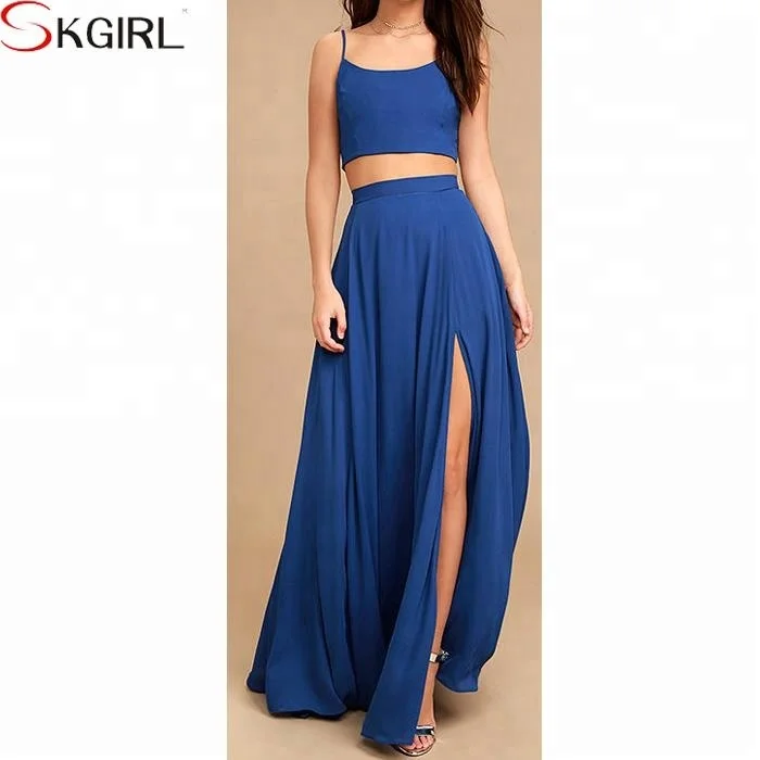 maxi dress with crop top