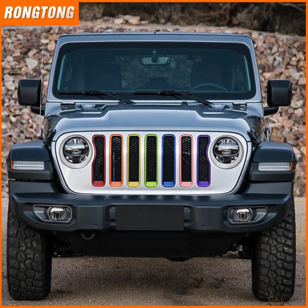 New Design Headlight Circle Trim Front Grille For Jeep Wrangler Jl - Buy  Front Frame,Exterior Auto Accessories,Front Light Trim Cover Product on  