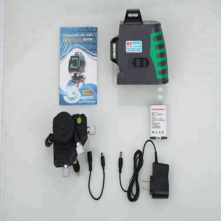 
 Высокоточный лазерный уровень Yilong 3D12 с поворотом на 360 градусов полный набор из двух батарей  