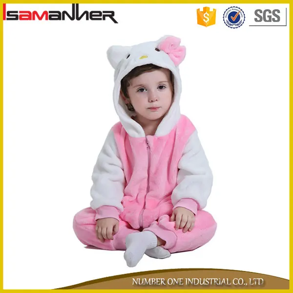 Мягкий малышей одежда onesie пижамы милый ребенок животных пижамы