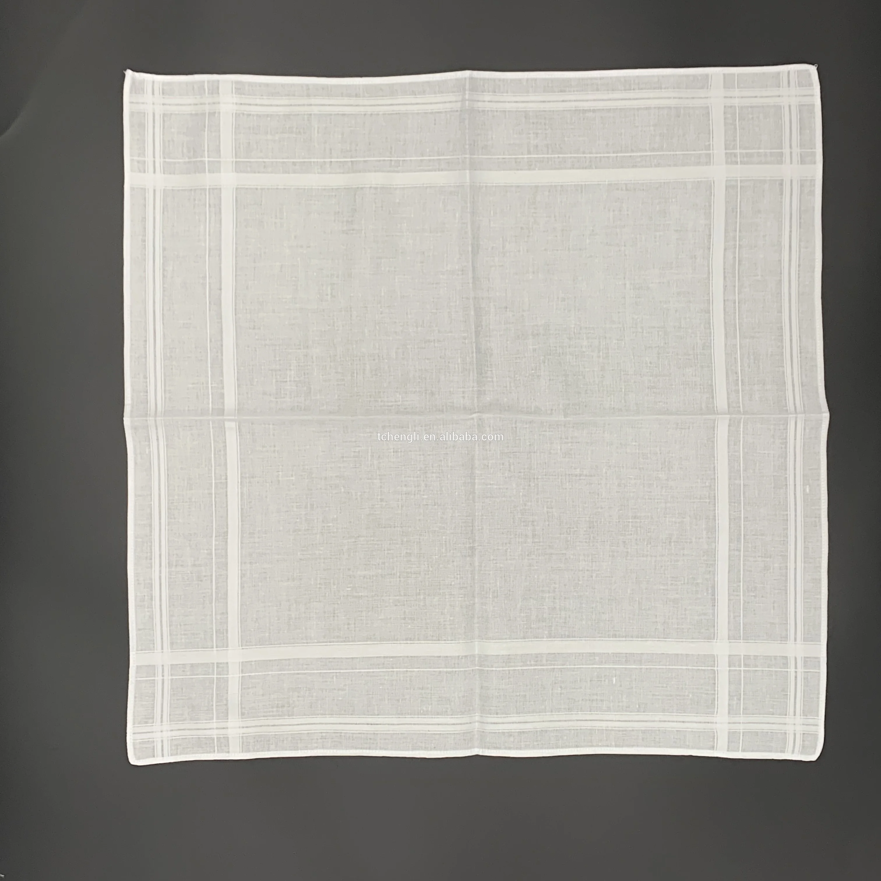 Ladies Wholesale White Handkerchiefs Yarn Dyed Stripes