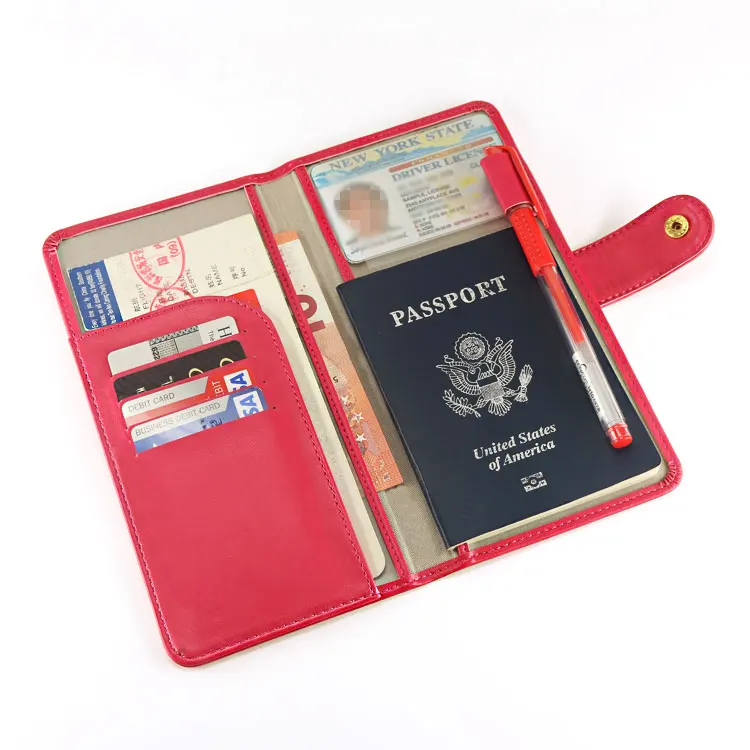 Onyx Black Organizer and Passport Wallet / Travel Accessories Genuine Nappa Leather Travel Document Holder SupplyKick DB 011