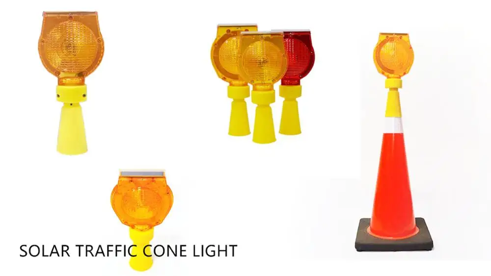 Оптовая продажа, светодиодные мигающие предупреждающие светофоры на солнечной батарее для дорожной безопасности