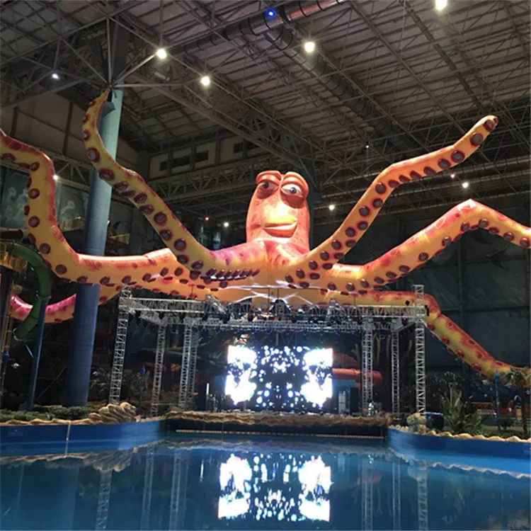 Customizable 30m Giant Inflatable Octopus Squid Cartoon Balloon for Exhibition Display Advertising Props