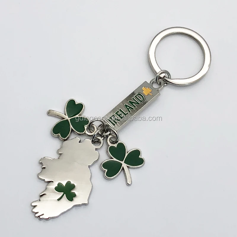 5 Portachiavi Quadrifoglio Verde Per San Patrizio - Ciondolo Portafortuna Irlandese Brillantino, Accessori Festa A Tema - 4