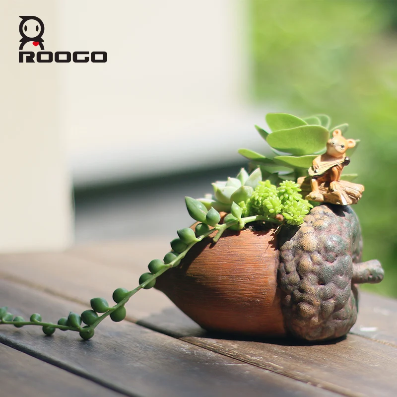 Roogo каучуковые мини-цветочные горшки в форме лесного