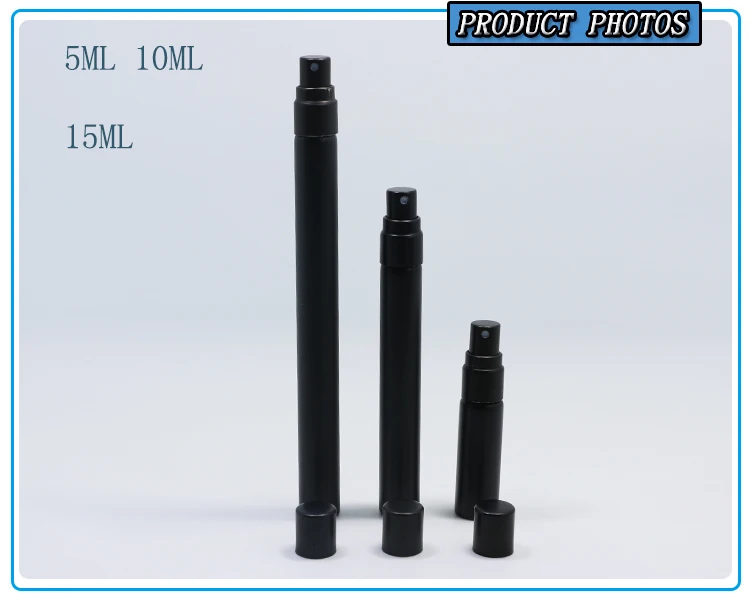 Black Slender Oem 5ml 10ml 15ml Glass Tube Pen Perfume Bottle Matte