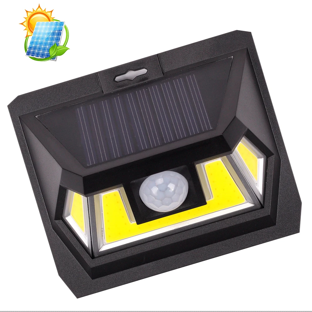 7 W ip 65 waterproof cob sensor light,18650 battery powered solar wall light with motion sensor