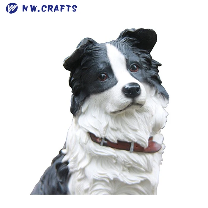 Vividly Generic Border Collie Original Dog Figurine Resin Statue
