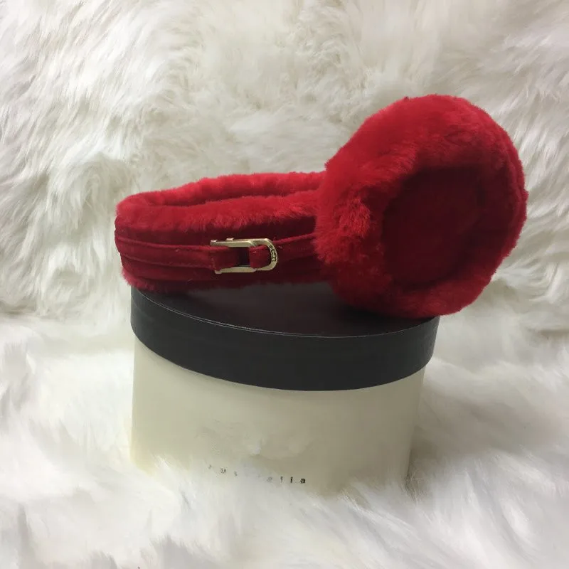 Зимние наушники из натурального меха ягненка для детей и