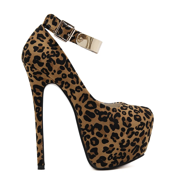 New Womens Leopard Print High Heel Pumps Stiletto nightclub Court Shoes Sandal 
