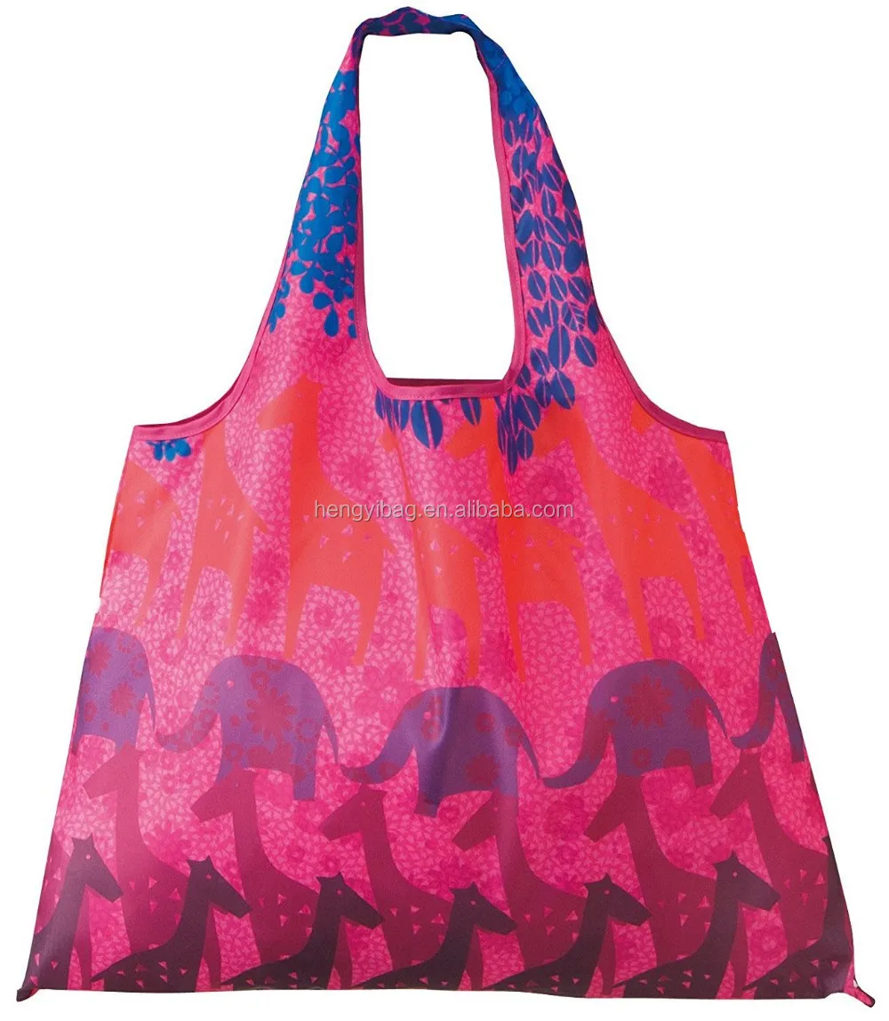 Custom Reusable Folding Shopping Bags with Tote Folding Travel Recycle Ripstop Nylon Tote Bag Foldable Small Pouch