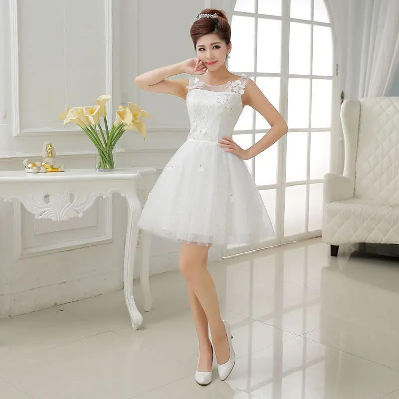 chinese dress ladies Sophisticated Two Piece Short Sleeves Beach Wedding Dress main image 1