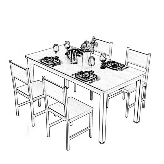 Newly Design Table Chair Set Modern Furniture Dining Room Set