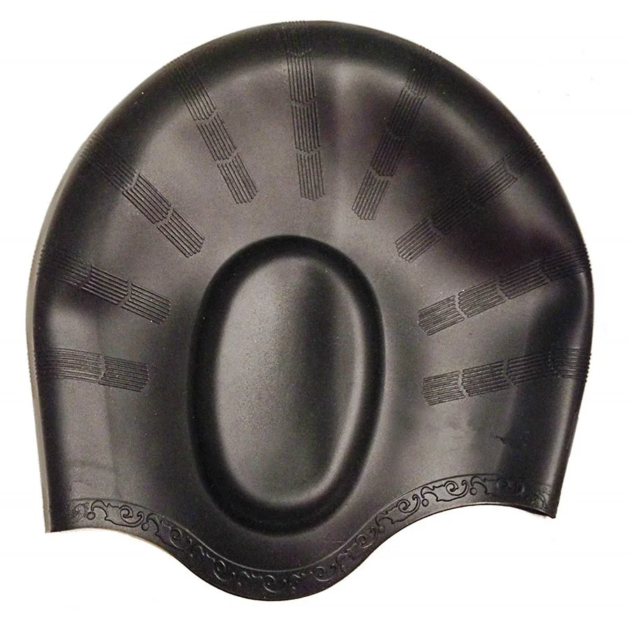 Cuffia da nuoto in silicone per capelli lunghi, extra grande per donne, cuffia da nuoto da uomo, cuffia da nuoto con tappi per le orecchie e set di