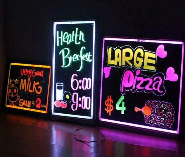 40x60cm LED Tempered Glass Neon Illuminated Menu Sign Writing Board 