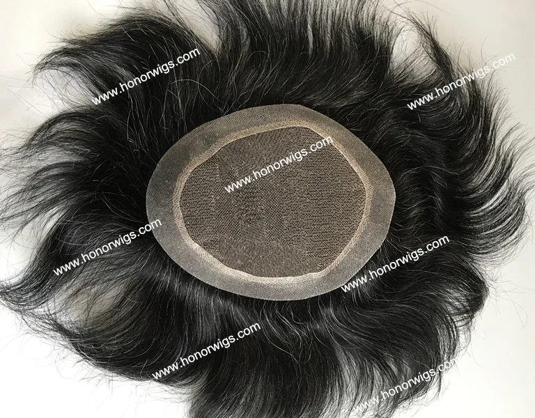 Men's Toupee Jet Black Mix 20% Grey White Hair For Old Men Size 6x8inch  Stock Fast Delivery Ht352 Swiss Lace Honor Brand - Buy Gray Hair Iold Men's  Toupee,Swiss Lace With Pu