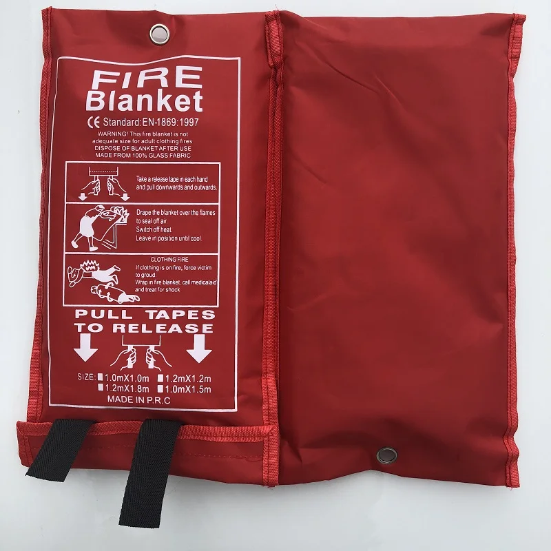 Home Fireproof Fire Blanket Fiberglass Cloth Kitchen Emergency Survival Rescue 