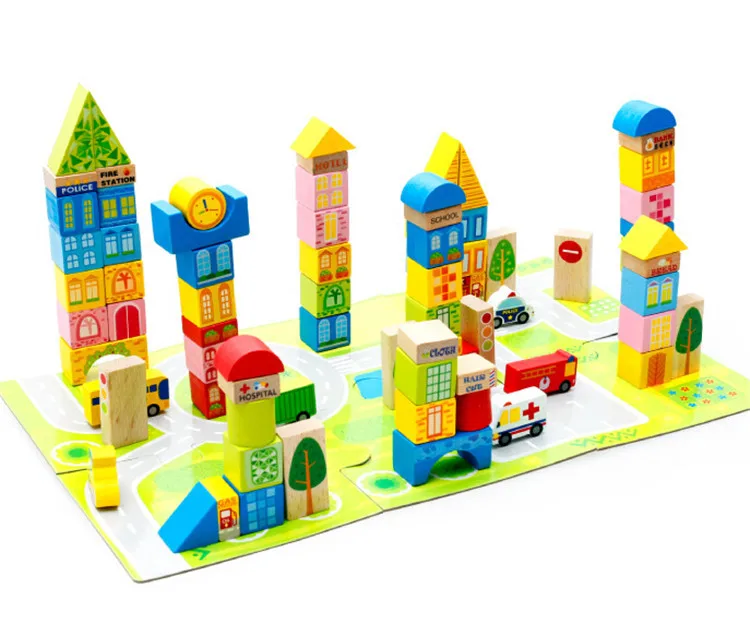 FQ бренд оптовые хит продаж просвещение 100 шт. городской трафика сцена мини деревянные магнитные