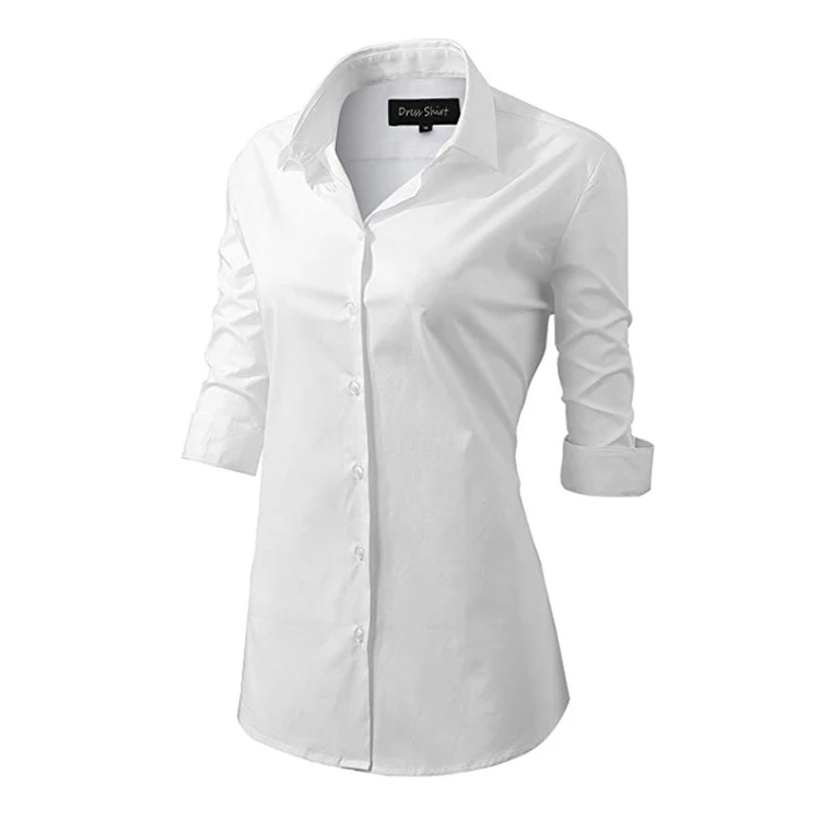 work uniform shirt with 3/4 sleeves White color