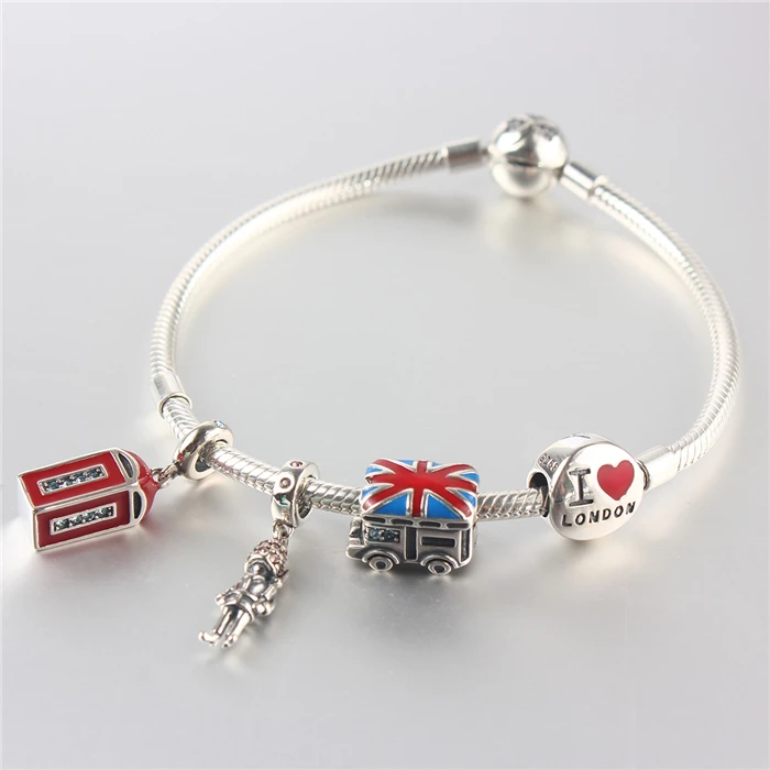 London 925 Silver Sunglasses Charm attaches to the links of your bracelet
